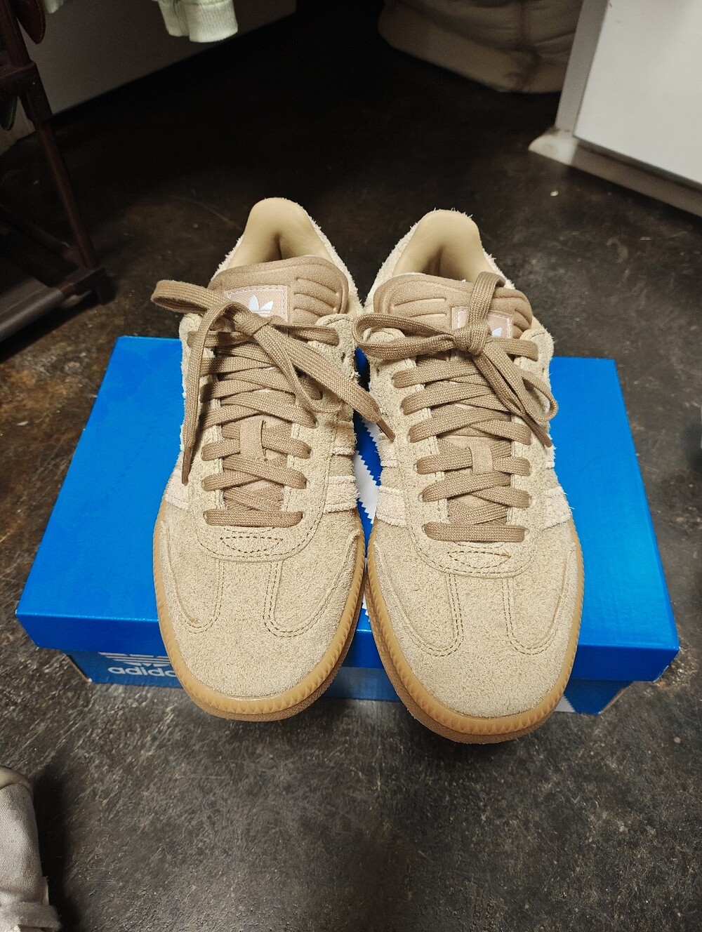 adidas Samba Tan Suede Sneakers with Gum Sole